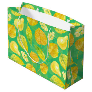 Autumn pattern watercolor large gift bag