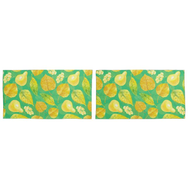 Autumn pattern watercolor pillowcase (Front-Set)