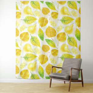 Autumn pattern watercolor tapestry