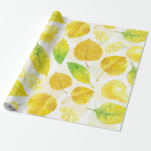 Autumn pattern watercolor wrapping paper