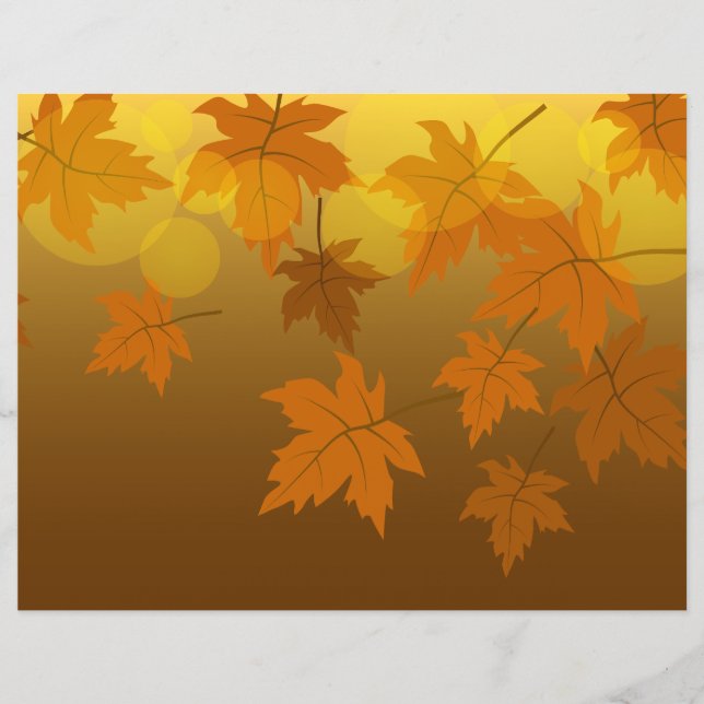Autumn pattern with falling maple leaves and bokeh (Front)