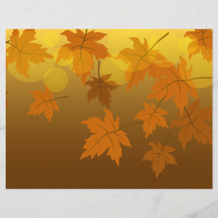 Autumn pattern with falling maple leaves and bokeh