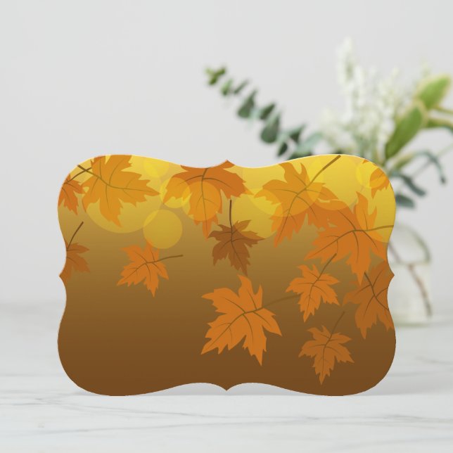 Autumn pattern with falling maple leaves and bokeh (Standing Front)