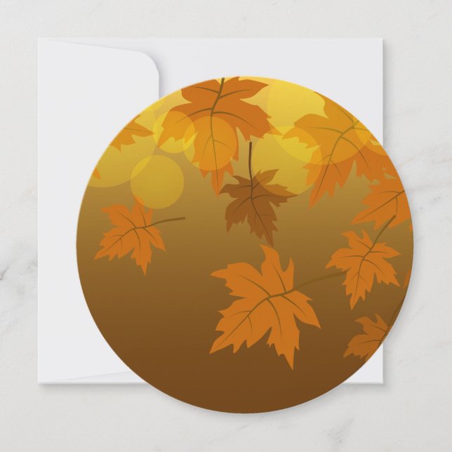 Autumn pattern with falling maple leaves and bokeh (Front)