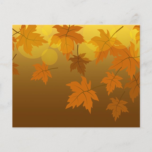 Autumn pattern with falling maple leaves and bokeh (Front)