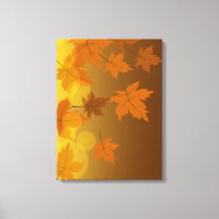 Autumn pattern with falling maple leaves and bokeh