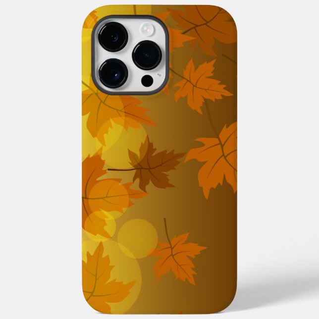 Autumn pattern with falling maple leaves and bokeh Case-Mate iPhone case (Back)