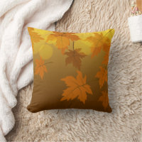 Autumn pattern with falling maple leaves and bokeh