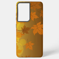 Autumn pattern with falling maple leaves and bokeh