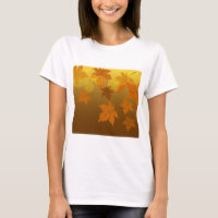 Autumn pattern with falling maple leaves and bokeh