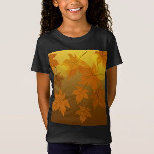 Autumn pattern with falling maple leaves and bokeh T-Shirt