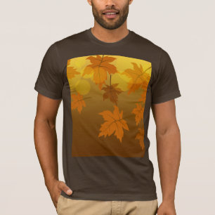 Autumn pattern with falling maple leaves and bokeh T-Shirt
