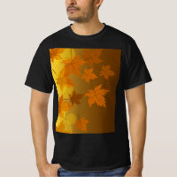 Autumn pattern with falling maple leaves and bokeh