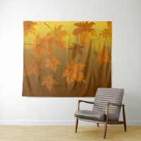 Autumn pattern with falling maple leaves and bokeh