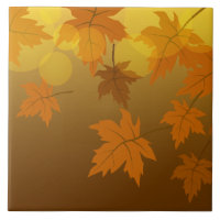 Autumn pattern with falling maple leaves and bokeh