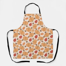 Autumn Pattern With Pumpkins, Acorns and Leaves