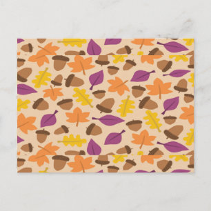 Autumn patterned postcard