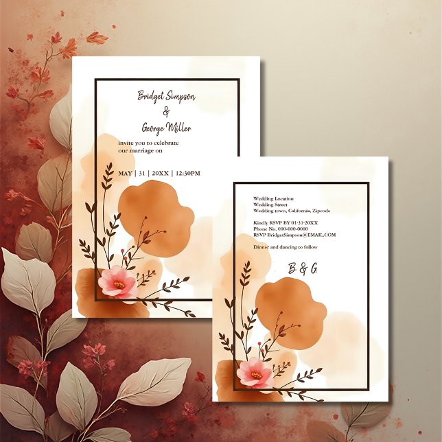 Autumn Peach Floral Watercolor Frame (Creator Uploaded)