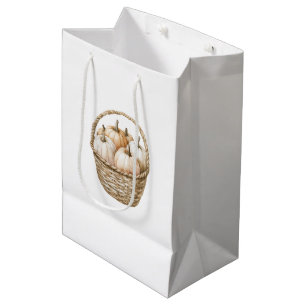 Autumn Peach Mint Pumpkins  Medium Gift Bag