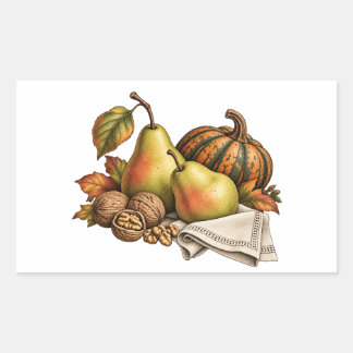 Autumn Pears, Squash and Walnuts Harvest Stickers