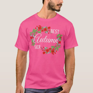Autumn Personalised Name Floral Wreath Flower T-Shirt