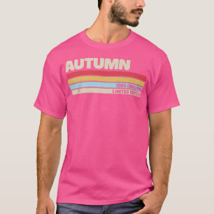 Autumn Personalised Name Retro Vintage 70s 80s 90s T-Shirt