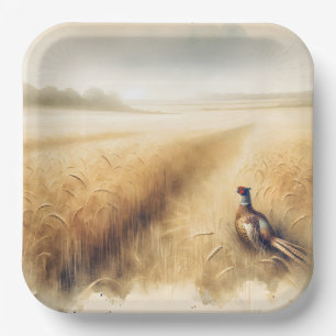 Autumn Pheasant Anniversary Party Paper Plate