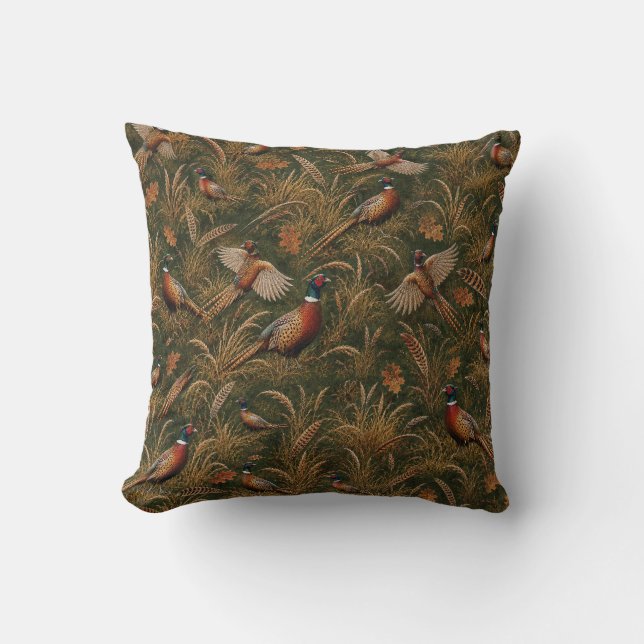 Autumn Pheasant Heritage Cushion (Front)