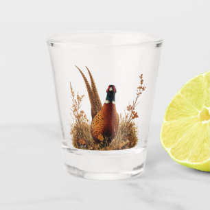 Autumn Pheasant Oil Painting  Shot Glass