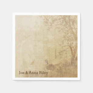 Autumn pheasant scene napkin