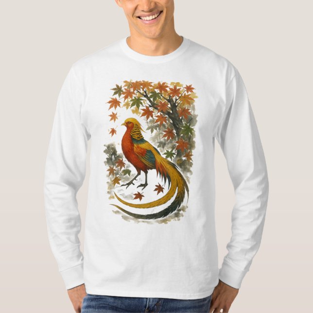 【Autumn Phoenix Bird Long Sleeve T-Shirt】 T-Shirt (Front)