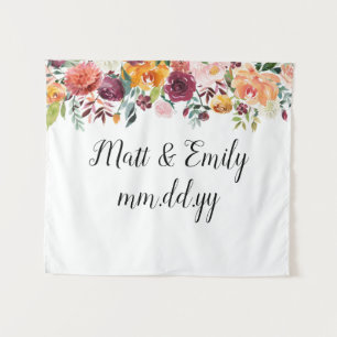 Autumn Photo Booth Prop Boho Fall Wedding Backdrop Tapestry