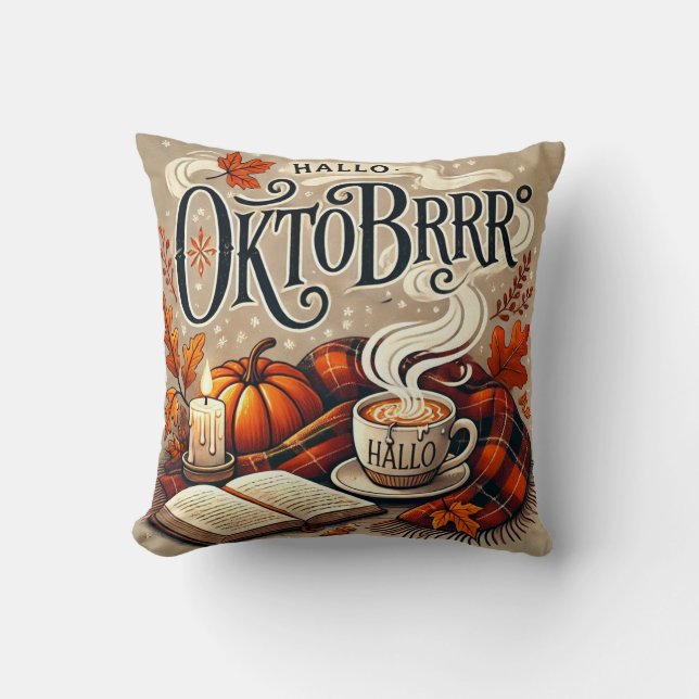 autumn pillow "Hello Oktobrr" (Front)