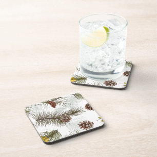 Autumn Pine Cones Coaster