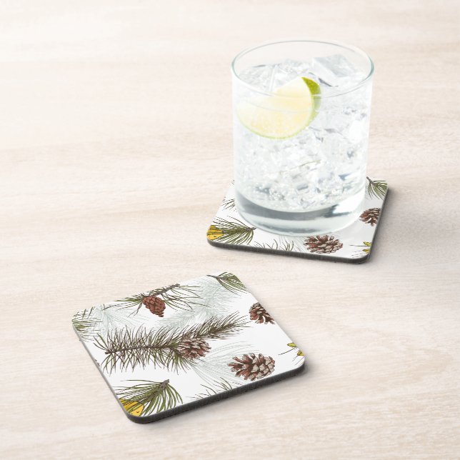 Autumn Pine Cones Coaster (Right Side)