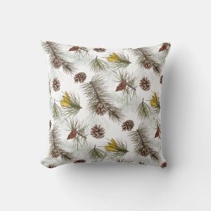 Autumn Pine Cones Cushion