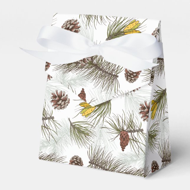 Autumn Pine Cones Favour Box (Front Side)