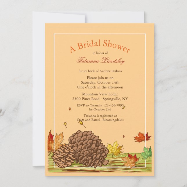 Autumn Pinecones Invitation (Front)