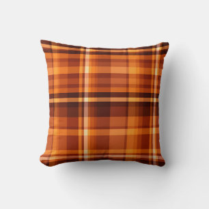 Autumn Plaid Cosy Fall Pattern Design Cushion