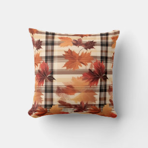 Autumn Plaid Cosy Fall Pattern Design Cushion