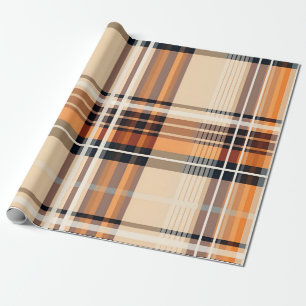 Autumn Plaid Cosy Fall Pattern Design Wrapping Paper