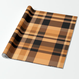 Autumn Plaid Cosy Fall Pattern Design Wrapping Paper