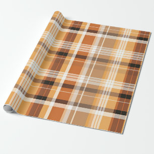 Autumn Plaid Cosy Fall Pattern Design Wrapping Paper