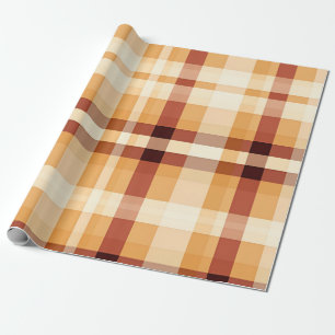 Autumn Plaid Cosy Fall Pattern Design Wrapping Paper