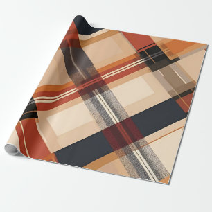 Autumn Plaid Cosy Fall Pattern Design Wrapping Paper