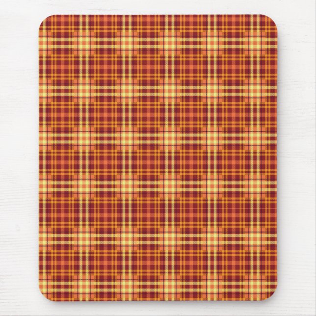 Autumn Plaid Fabric Texture Pattern Tank Top Mouse Pad (Front)