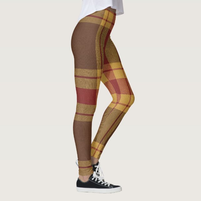 Autumn Plaid Faux Fabric  Leggings (Right)