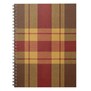 Autumn Plaid Faux Fabric  Notebook