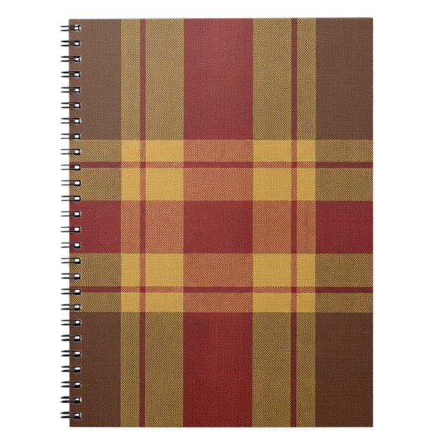 Autumn Plaid Faux Fabric  Notebook (Front)