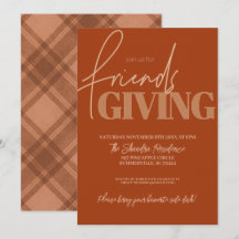 Autumn Plaid Friendsgiving Invitation